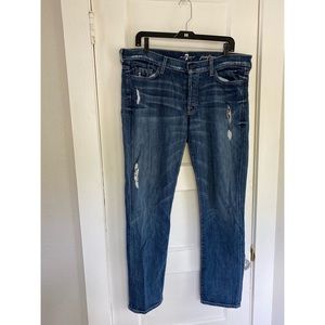 7 for all Man Kind Distressed Skinny Jeans